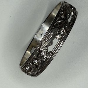 Vintage BRIGHTON bangle bracelet with rhinestones 8”